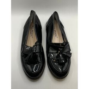 N'S MODE Women's Black Patent Leather Slip-On Tassel Loafers SZ 5.5/6